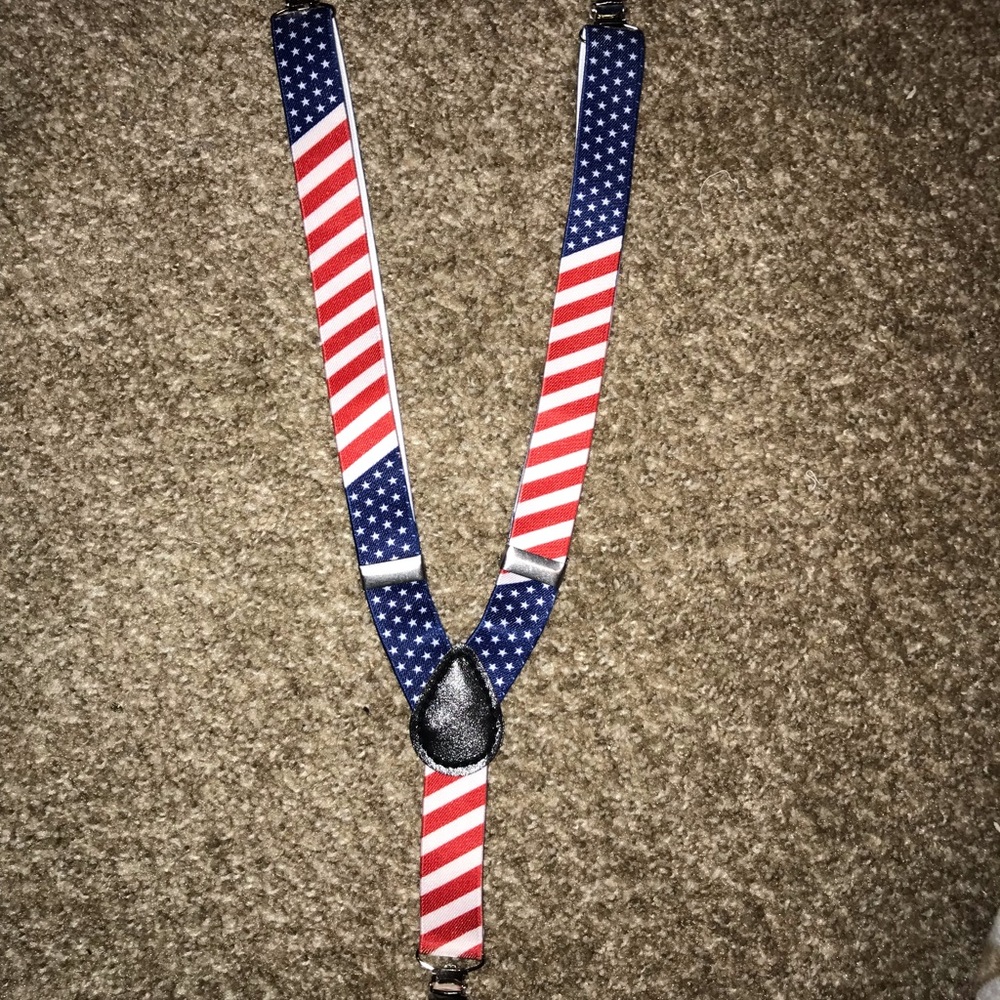 American flag baby boy suspenders